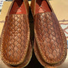 TWISTED X MEN DRIVING MOC CASUAL SHOE WOVEN LEATHER SLIP ON MCL0003 TAWNY BROWN