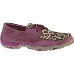 dTWISTED X BOOTS WOMEN DRIVING MOCCASIN MOC LEATHER SHOE Purple Leopard WDM0059