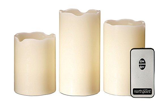 NEW FLAMELESS 3-PIECE LED FLICKER CANDLE SET FREE SHIPPING