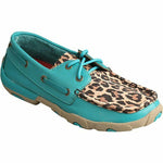 TWISTED X BOOTS WOMEN DRIVING MOCCASIN LEATHER SHOE Turquoise Leopard WDM0058