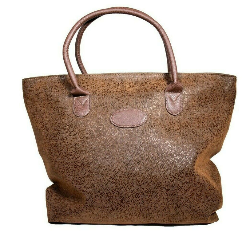 NEW DWELL SIX EVERYDAY MARKET TOTE PEBBLED FAUX LEATHER BRASS ZIP CARRY ALL
