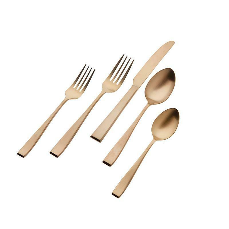 Godinger Flagstaff Brushed Copper Cutlery Set Flatware Fork Knives Spoons 20 pcs