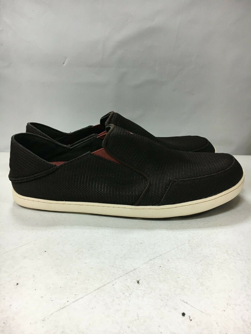 NEW OLUKAI MENS NOHEA MESH SLIP-ON SHOES DARK JAVA/ROJO SIZE 13 FREE SHIPPING