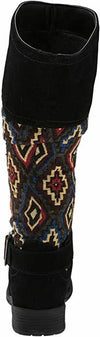 MUK LUKS WOMEN'S KAILEE SLOUCHY KNIT FASHION WINTER BOOT sz 6 BLACK MULTI 16097