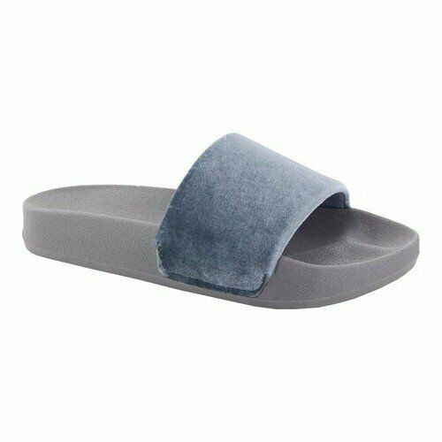 NEW CHOOKA VELVET SLIDES WOMEN PINK GREY 6-10 SANDALS SLIPPERS FREE SHIP