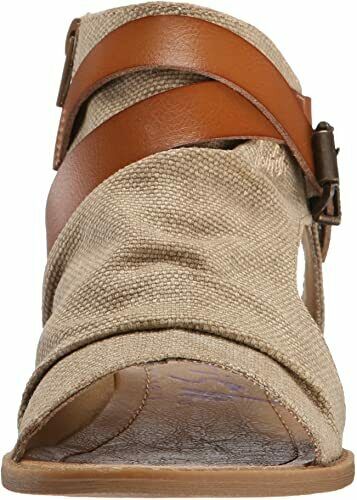 BLOWFISH MALIBU WOMEN'S BALLA BUCKLE CANVAS WEDGE SANDAL sz 8.5 SAND DYECUT