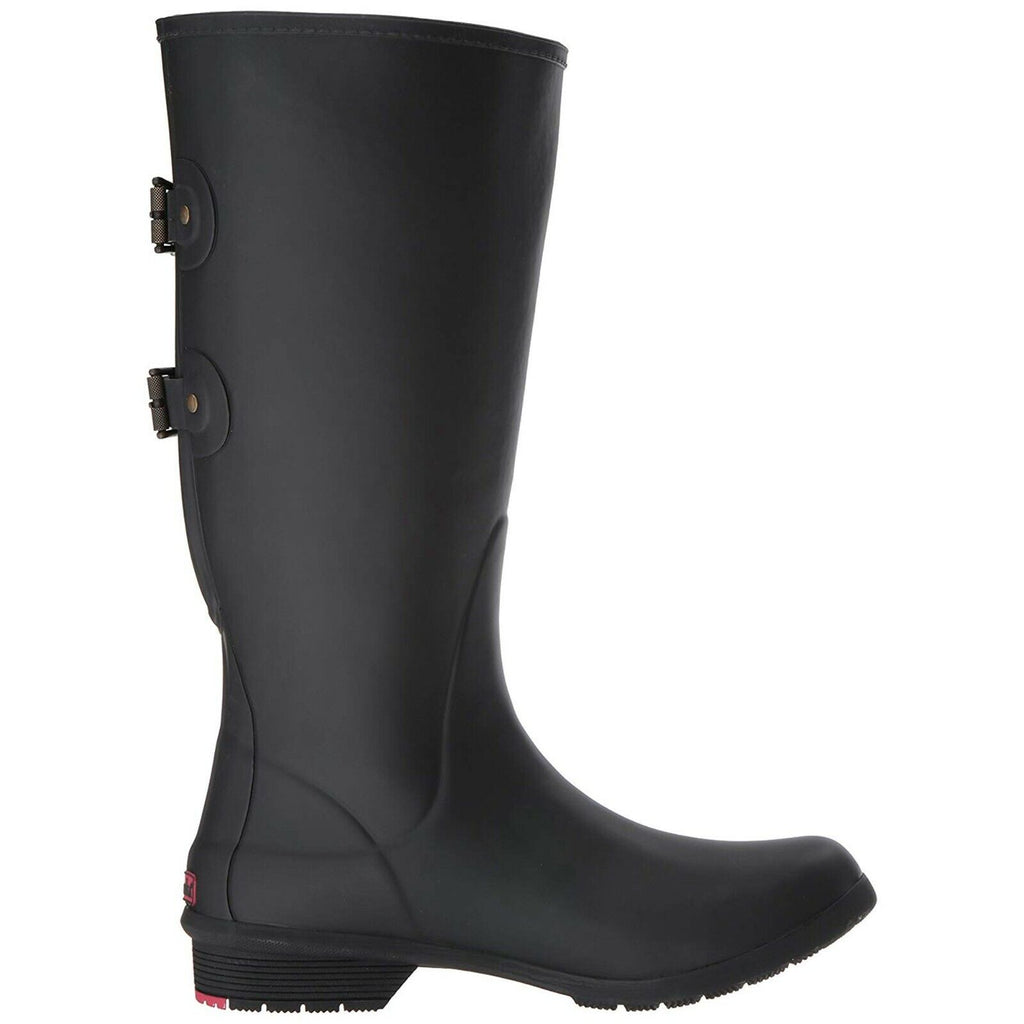 CHOOKA WOMENS VERSA TALL RAIN BOOT WIDE-CALF NAVY BLACK ADJUSTABLE WATERPROOF