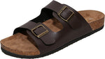 WTW MEN'S 2 STRAP ARIZONA PLATFORM SANDALS CORK SOLE sz US 9 M BROWN CHN-21