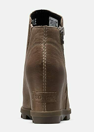 SOREL WOMEN'S JOAN OF ARCTIC WEDGE II ZIP ANKLE BOOT sz 9 ASH BROWN NL3365-240