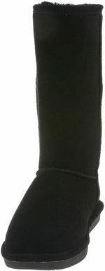 BEARPAW WOMEN'S EMMA TALL FASHION SHEEPSKIN PULL ON WINTER BOOTS 9 M BLACK 612W