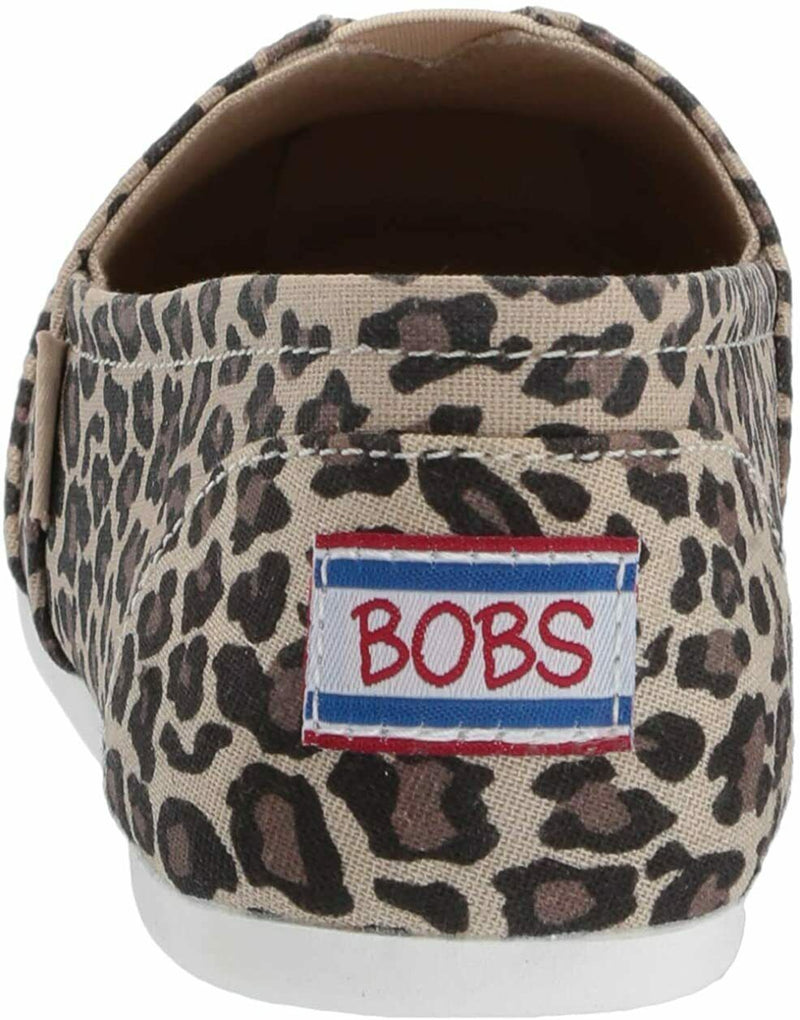 SKECHERS WOMEN'S BOBS PLUSH HOT SPOTTED BALLET LAT SHOES 11 W LEOPARD 33417W