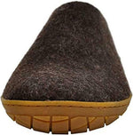 GLERUPS WOMEN MODEL B OPEN HEEL WOOL SLIPPER sz EU 40 US 9 - 9.5 BROWN BR0400040