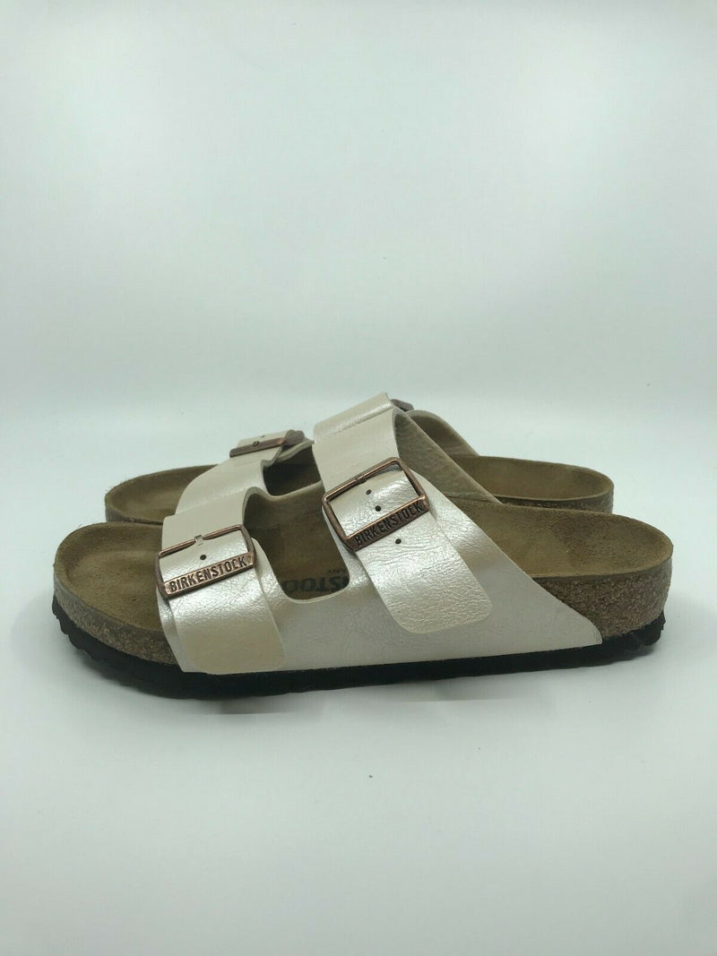 BIRKENSTOCK WOMENS ARIZONA BS GRACEFUL PEARL WHITE SIZE 37EU(6-6.5US) FREE SHIP