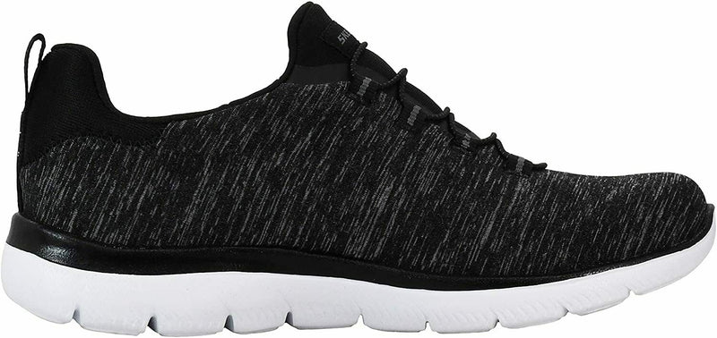 SKECHERS WOMENS SUMMITS QUICK GETAWAY MEMORY FOAM SNEAKER 11 BLACK/WHITE 12983