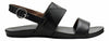 OLUKAI WOMEN'S HI'ONA PA'I FLAT LEATHER SANDALS sz 7 BLACK / BLACK 20346-4040