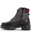 MUK LUKS WOMEN'S CATALINA LACE UP ANKLE COMBAT BOOT sz 6 BLACK /  MAROON PLAID