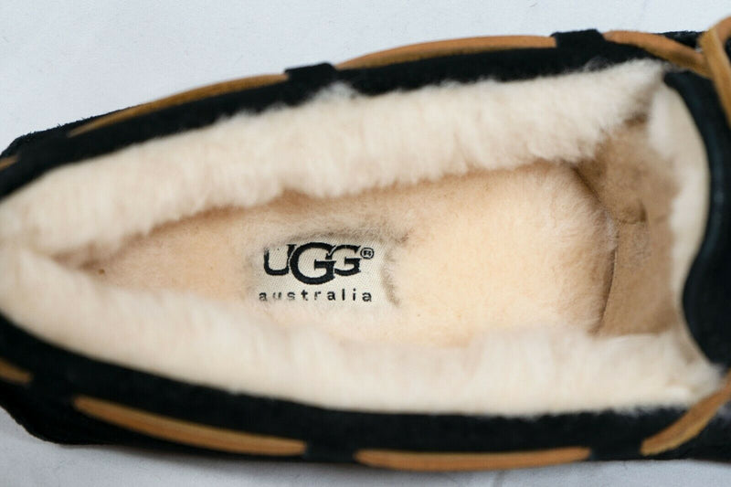 NEW UGG AUSTRALIA DAKOTA SLIPPER CHESTNUT BLACK WOMENS SUEDE SHEARLING FREE SHIP