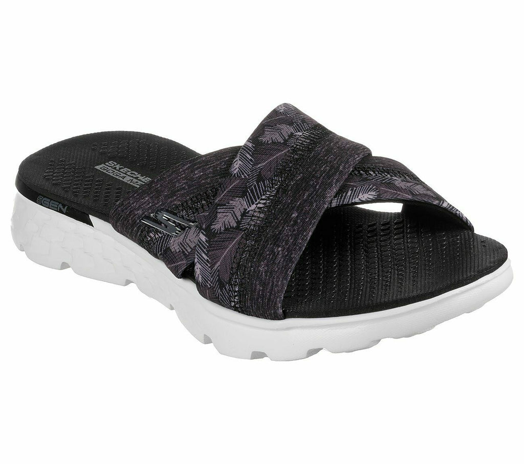 SKECHERS WOMEN'S GO WALK ON THE GO 400 TROPICAL FLIP FLOP SANDAL sz 8 GRAY 14667