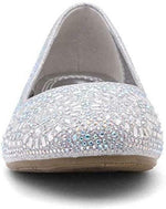 HERSTYLE WOMEN'S VICKY ROUND TOE JEWELED BALLET FLAT SHOE sz 6 SILVER X001KM5F8F