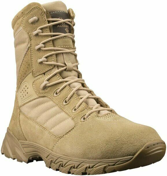 ALTAMA MENS FOXHOUND SR 8" TAN TACTICAL BOOT sz 10 SUEDE CORDORA FREE SHIP