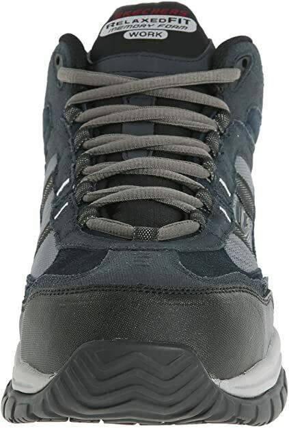 SKECHERS MEN'S WORK SOFT STRIDE CANOPY SLIP RESISTANT BOOTS sz 10 CHARCOAL 77027