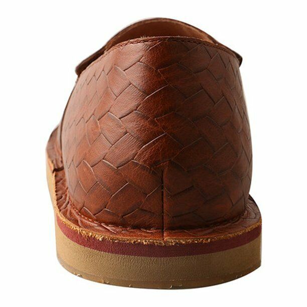 TWISTED X MEN DRIVING MOC CASUAL SHOE WOVEN LEATHER SLIP ON MCL0003 TAWNY BROWN