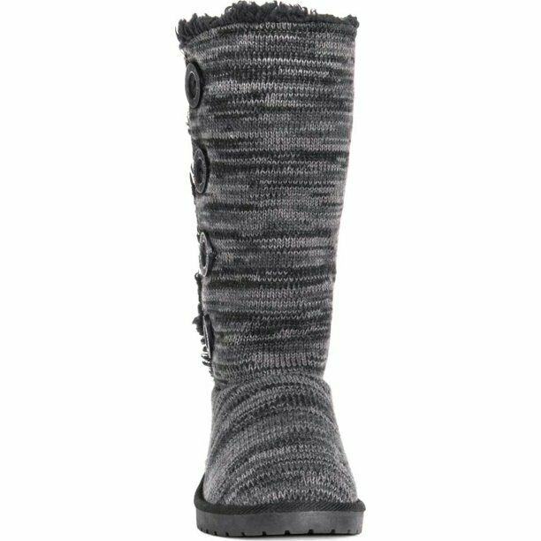 MUK LUKS WOMEN'S LIZA MID CALF WINTER FLAT BOOTS sz 10 EBONY MARL 16759 002