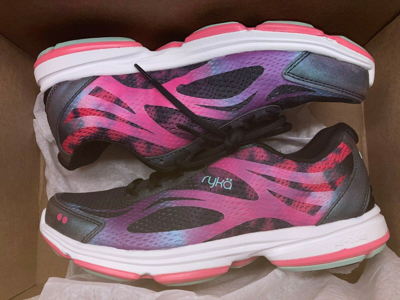 NEW RYKA WOMEN'S DEVOTION PLUS 2 WALKING SHOE SNEAKER BLACK/ PINK 8.5 FREE SHIP