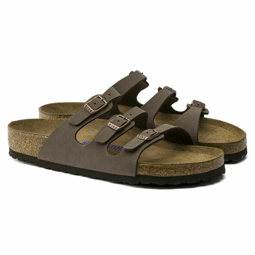 NEW BIRKENSTOCK WOMEN FLORIDA SANDAL MOCHA  REGULAR WIDTH SOFT FOOTBED 53381