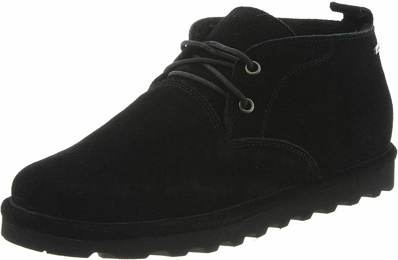 BEARPAW MENS SPENCER SHEEPSKIN LACE UP CASUAL SUEDE BOOTS sz 10 M BLACK II 2055M