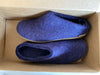 GLERUPS WOMEN'S PURE WOOL SLIP ON RUBBER SLIPPERS NICE BLUE EU 40 ( US 9-9.5 )