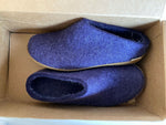 GLERUPS WOMEN'S PURE WOOL SLIP ON RUBBER SLIPPERS NICE BLUE EU 40 ( US 9-9.5 )