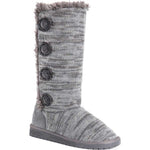 MUK LUKS WOMEN'S LIZA SLIPPER BOOTS KNIT UPPER  sz 7 SHADOW,  EBONY MARL 16759