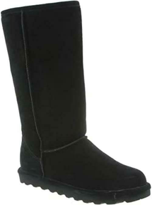 BEARPAW WOMEN'S ELLE TALL SUEDE WINTER PULL ON BOOTS sz 7.5 M BLACK II 1963W