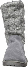 MUK LUKS WOMEN'S SKYLAR MID CALF KNIT PULL ON FASHION BOOT sz 8 GREY 1000015 020