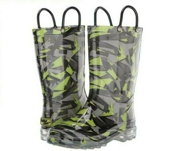 NEW WESTERN CHIEF SCATTER CAMO LIGHT UP RAIN BOOTS KIDS YOUTH TODDLER FREE SHIP