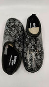 WESTERN CHIEF WOMENS GARDEN CLOG BLACK SKETCH FLOWERS SLIP ON WATERPROOF