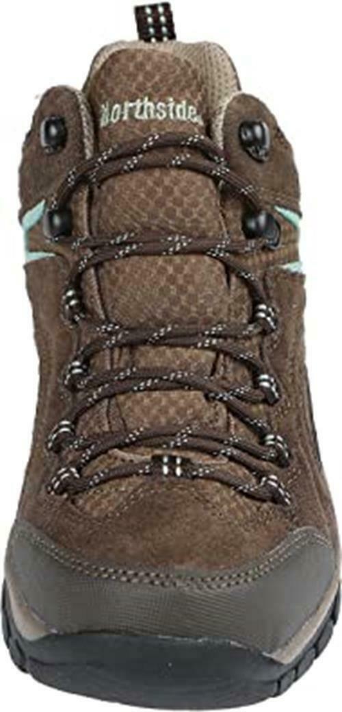 NORTHSIDE WOMEN'S PIONEER TRAIL HIKING BOOT sz 8.5 DARK BROWN / SAGE 314532W895