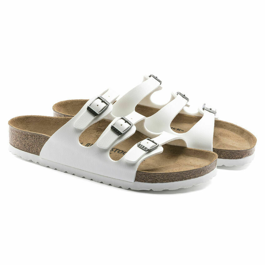 NEW BIRKENSTOCK WOMEN FLORIDA SANDAL WHITE BIRKO FLOR REGULAR 1016765 FREE SHIP