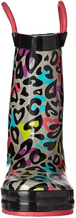 WESTERN CHIEF KIDS GROOVY LEOPARD GIRLS RAIN BOOTS sz 10 TODDLER BLACK 2410275B