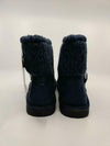 MUK LUKS WOMEN'S AMEE FAUX SUEDE FLAT ANKLE WARM BOOT sz 7 NAVY 1000073 402