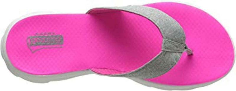 SKECHERS WOMEN'S ON THE GO WALK MOVE SOLSTICE FLIP FLOP sz 8 GRAY / PINK 13632