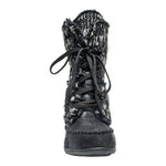 MUK LUKS WOMEN'S LILLY LACE UP FLAT BOOT WATER RESISTANT sz 6, 7, BLACK 17305-01