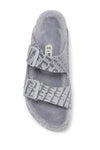 NEW BIRKENSTOCK WOMEN ARIZONA SANDAL 36 EMBOSSED GREY LEATHER SHEARLING 1013834