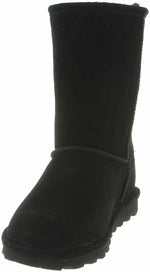 BEARPAW WOMEN'S ELLE SHORT SHEEPSKIN PULL ON WINTER BOOTS sz 6.5 M BLACK 1962W