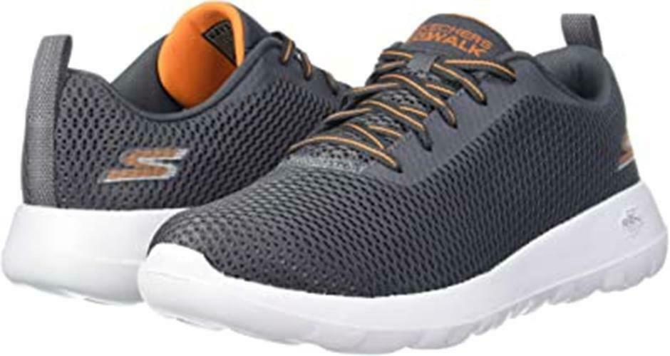 SKECHERS MEN'S PERFORMANCE GO WALK MAX EFFORT SNEAKER 8 CHARCOAL / ORANGE  54601