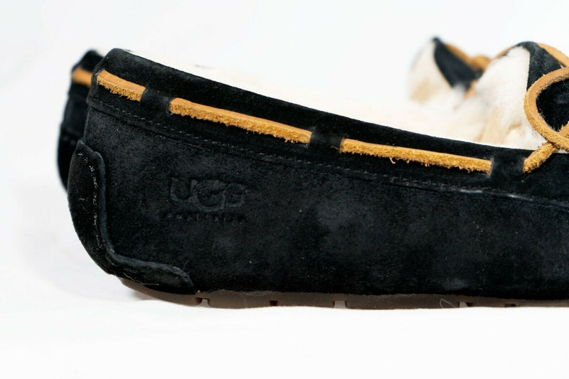 NEW UGG AUSTRALIA DAKOTA SLIPPER CHESTNUT BLACK WOMENS SUEDE SHEARLING FREE SHIP