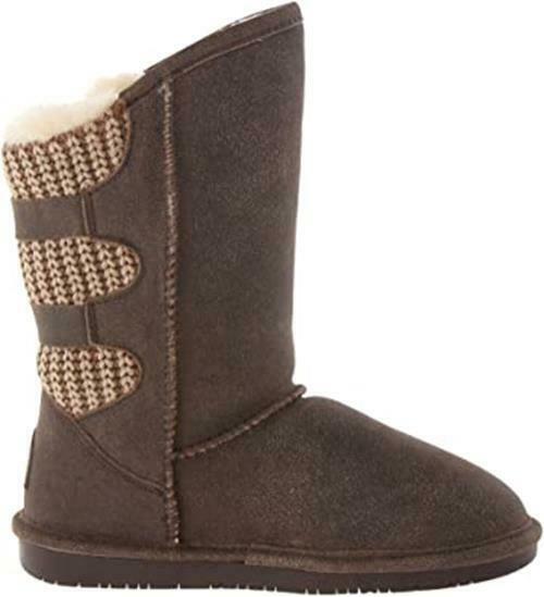 BEARPAW WOMEN'S BOSHIE SUEDE WINTER SNOW BOOTS sz 7 M CHESTNUT DISTRESSED 1669W