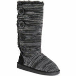 MUK LUKS WOMEN'S LIZA MID CALF WINTER FLAT BOOTS sz 10 EBONY MARL 16759 002