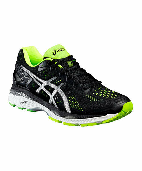 ASICS MEN'S GEL KAYANO 23 LITE SHOW RUNNING sz 9.5 BLACK / SILVER / YELLOW T646N